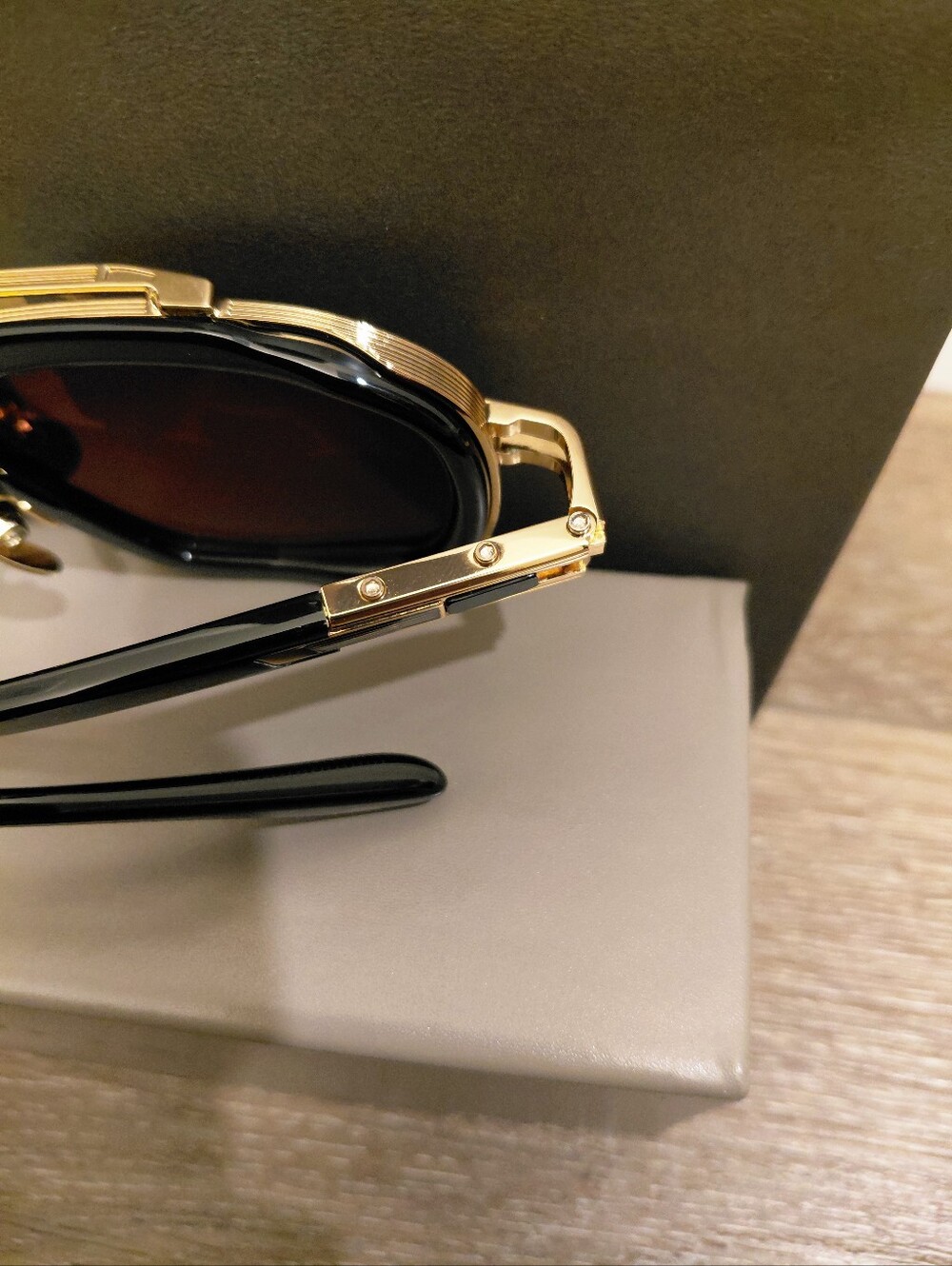 DITA LXN-EVO 25th Anniversary (DTS403-A) Black/Gold Framed Aviator Sunglasses - Picture 9 of 14